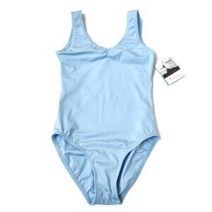 New Energetiks Child Medium Charlotte Baby Blue Pinch Front Leotard NWT